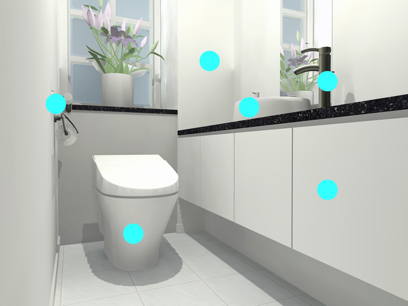 トイレのコーティング箇所